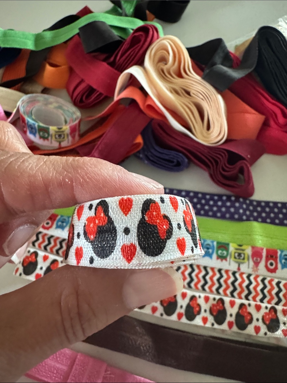 Assorted Colorful fold over Elastic - Picture 3 of 9